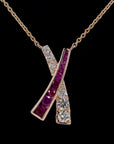 Awaken’s Ruby Pink 'X'  Diamond Necklace