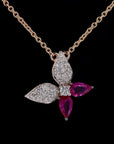 Dual Hue Flutter: Butterfly Diamond Necklace