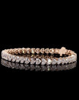 Awaken’s Heart-Shaped  Diamond Tennis Bracelet