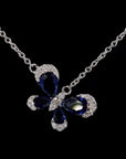 Sapphire Sky Flutter: Butterfly Diamond Necklace