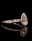 Pristine Pear Dreams: Diamond Adorned Ring