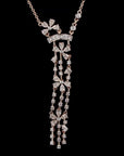 Awaken’s Pear Blossom: Long  Floral Diamond Pendant