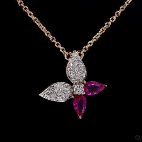 Awaken’s Dual Hue Flutter:  Butterfly Diamond Necklace