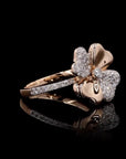 Dazzling Bloom: Two-Toned Diamond Flower Ring