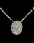 Awaken’s Oval Elegance:  Diamond Pendant Necklace