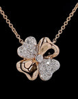 Awaken’s Bloom: Two-Toned Diamond Flower Necklace