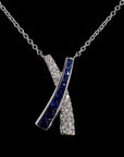 Awaken’s Blue & White 'X' Diamond Necklace: Elegant Kiss