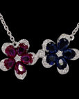 Nature's Symphony: Blue and Red Floral Affection Pendant