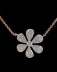 Awaken’s Floral Radiance: Diamond Petal Elegance Necklace