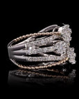 Harmony Blend: Two-Tone Intertwined Crossover Diamond Ring