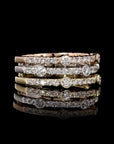 Triple Radiance: Exquisite Diamond Line Ring