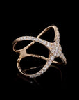 Radiant Embrace Criss Cross Diamond Ring