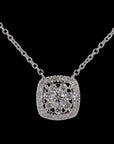 Awaken’s Bouquet: Cushion  Halo Diamond Necklace