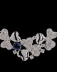 Awaken’s Sapphire Sky Bloom:  Flower Diamond Necklace