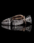 Symphony Solitaire: Two-Tone Diamond Ring with Side Diamonds