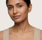 Fivefold Pendant Marquise Lab Grown Diamond Five Petal Flower
