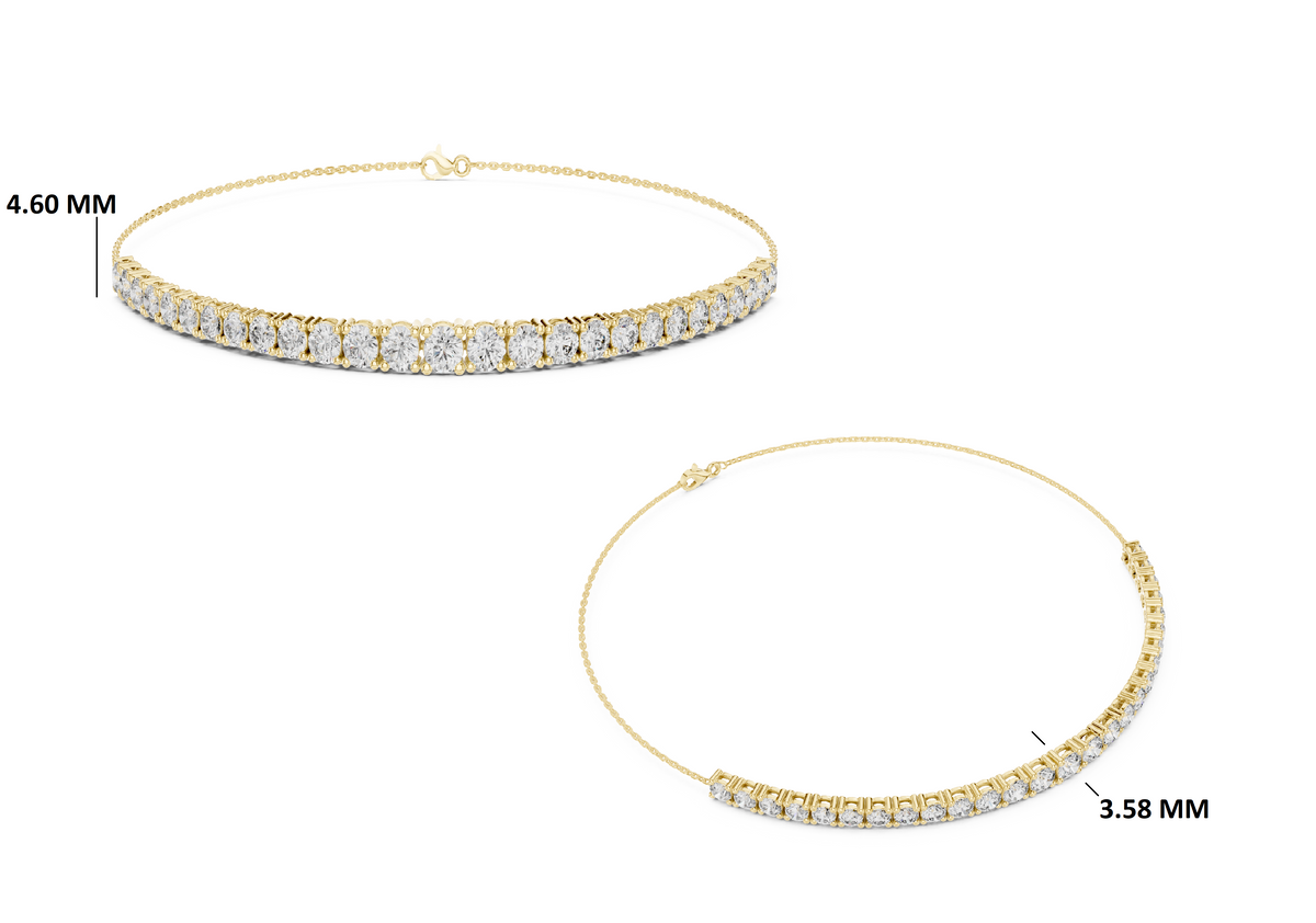 Gold 8Ct Round Lab Grown Diamond Yael Bracelet
