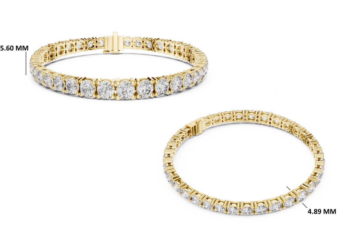 Gold 13 Ct Round Lab Grown Diamond Toine Bracelet