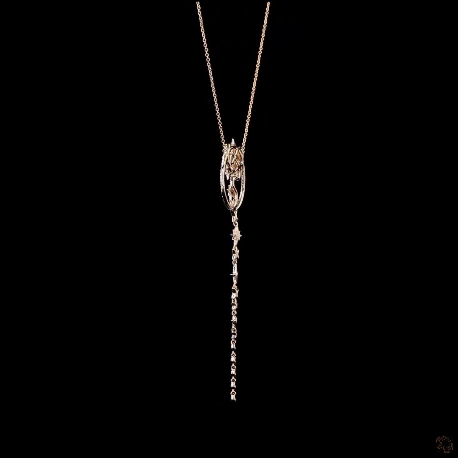 Awaken’s Celestial Cascade: Star Diamond Pendant Necklace