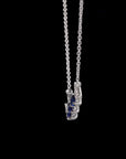 Radiant Smile: Blue & White Pear Drop Diamond Necklace