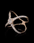 Radiant Embrace Criss Cross Diamond Ring