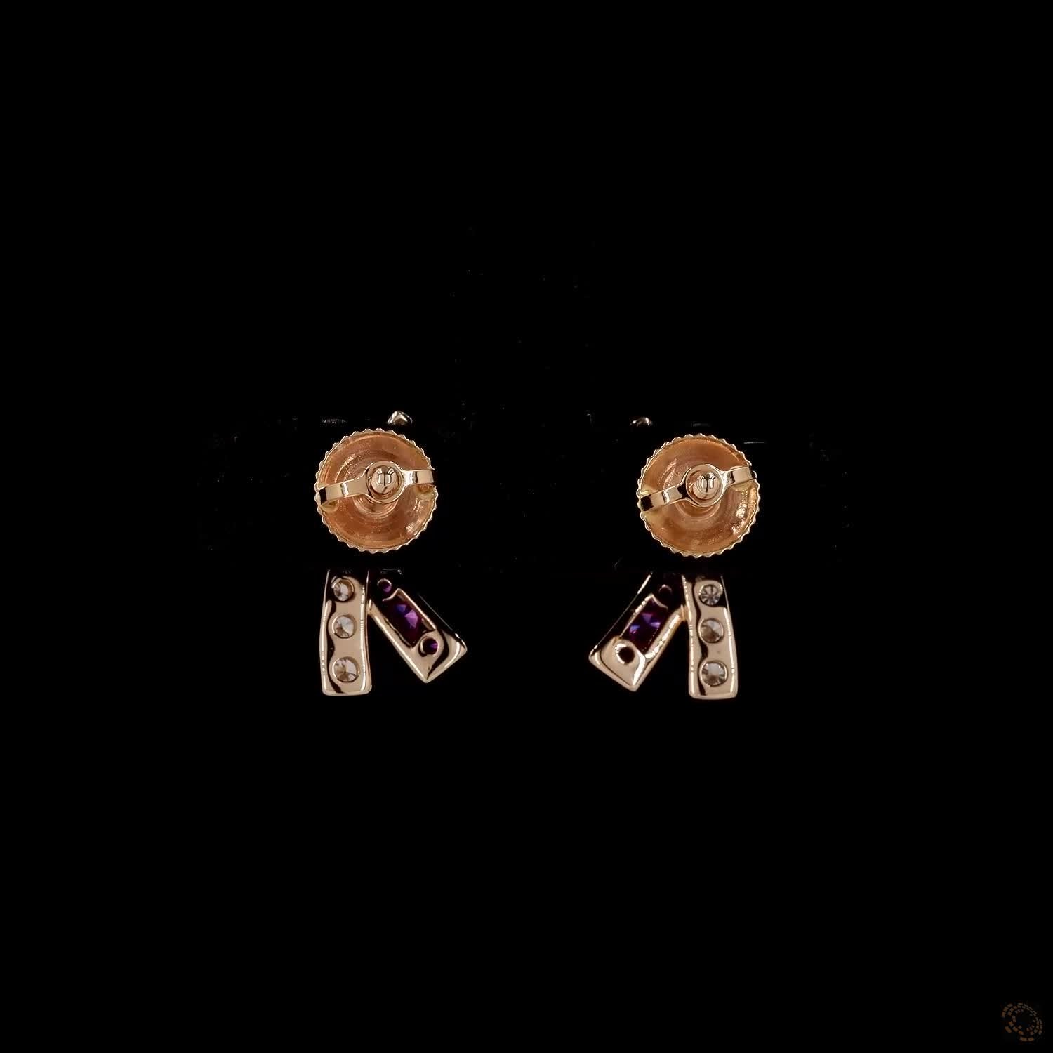 Ruby Red &#39;X&#39; Diamond Earrings: Elegant Kiss