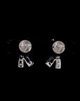 Blue & White 'X' Diamond Earring: Elegant Kiss