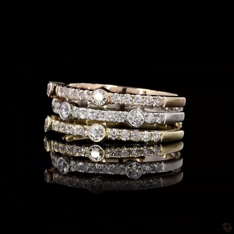 Triple Radiance: Exquisite Diamond Line Ring