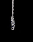 Blossoming Elegance: Flower Blue Sapphire Diamond Necklace