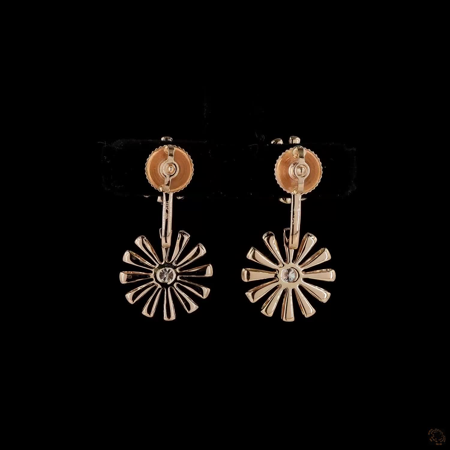 Harmony Blooms: Two-Tone Sunflower Diamond Earrings