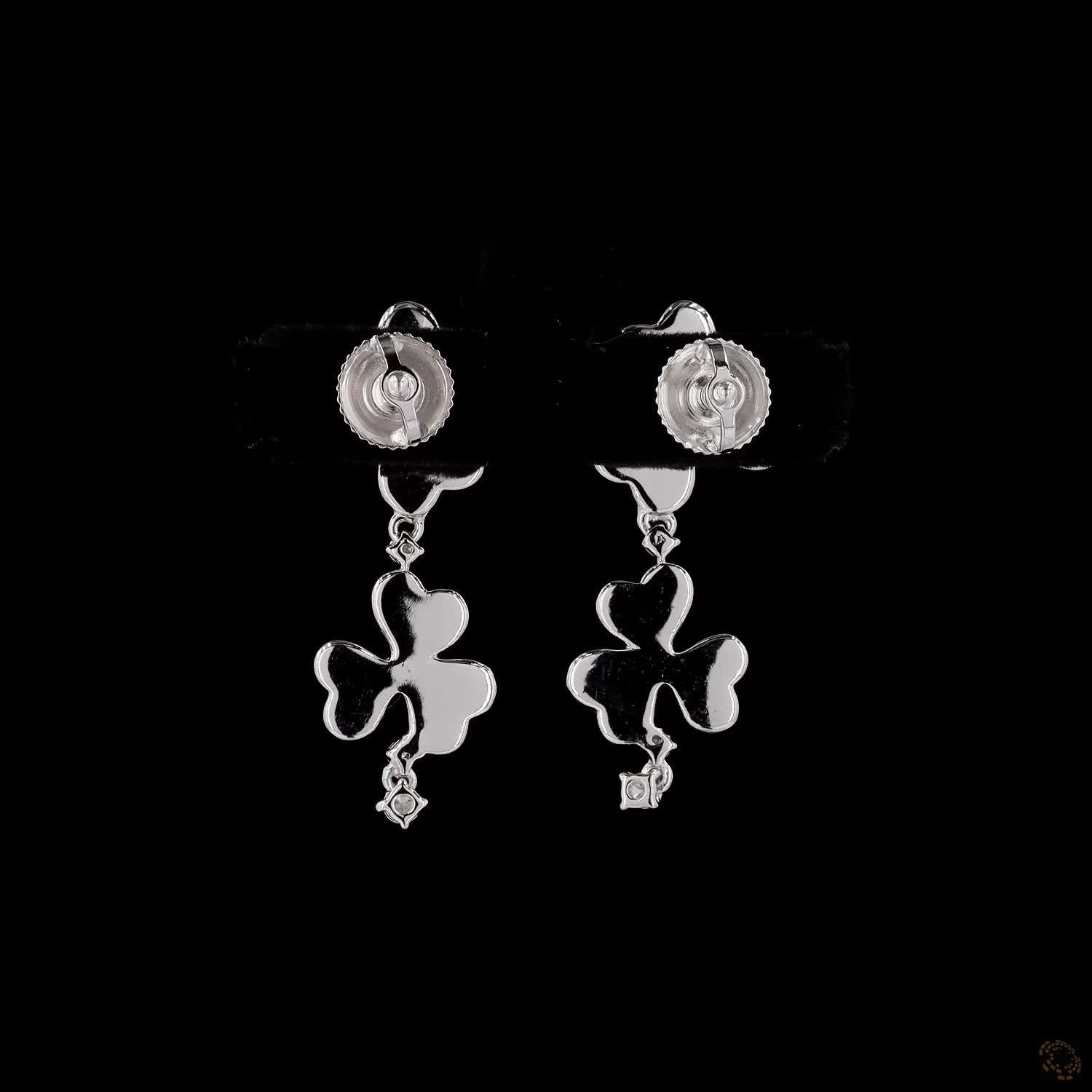 Dual Bloom Trinary Charm: Diamond Flower Earrings