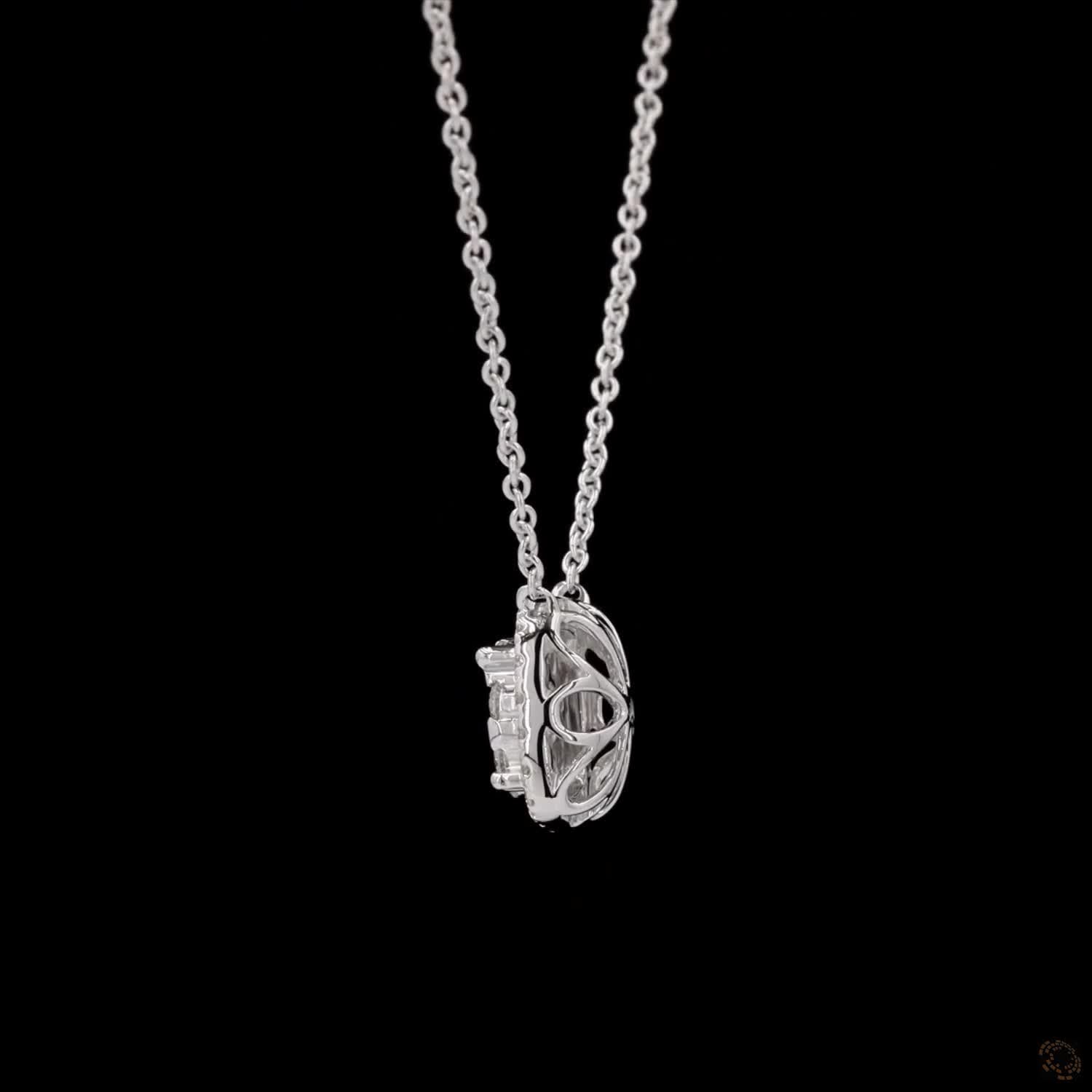 Bouquet Radiance: Cushion Halo Diamond Necklace