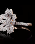 Blossoming Beauty: Sakura Flower Diamond Ring