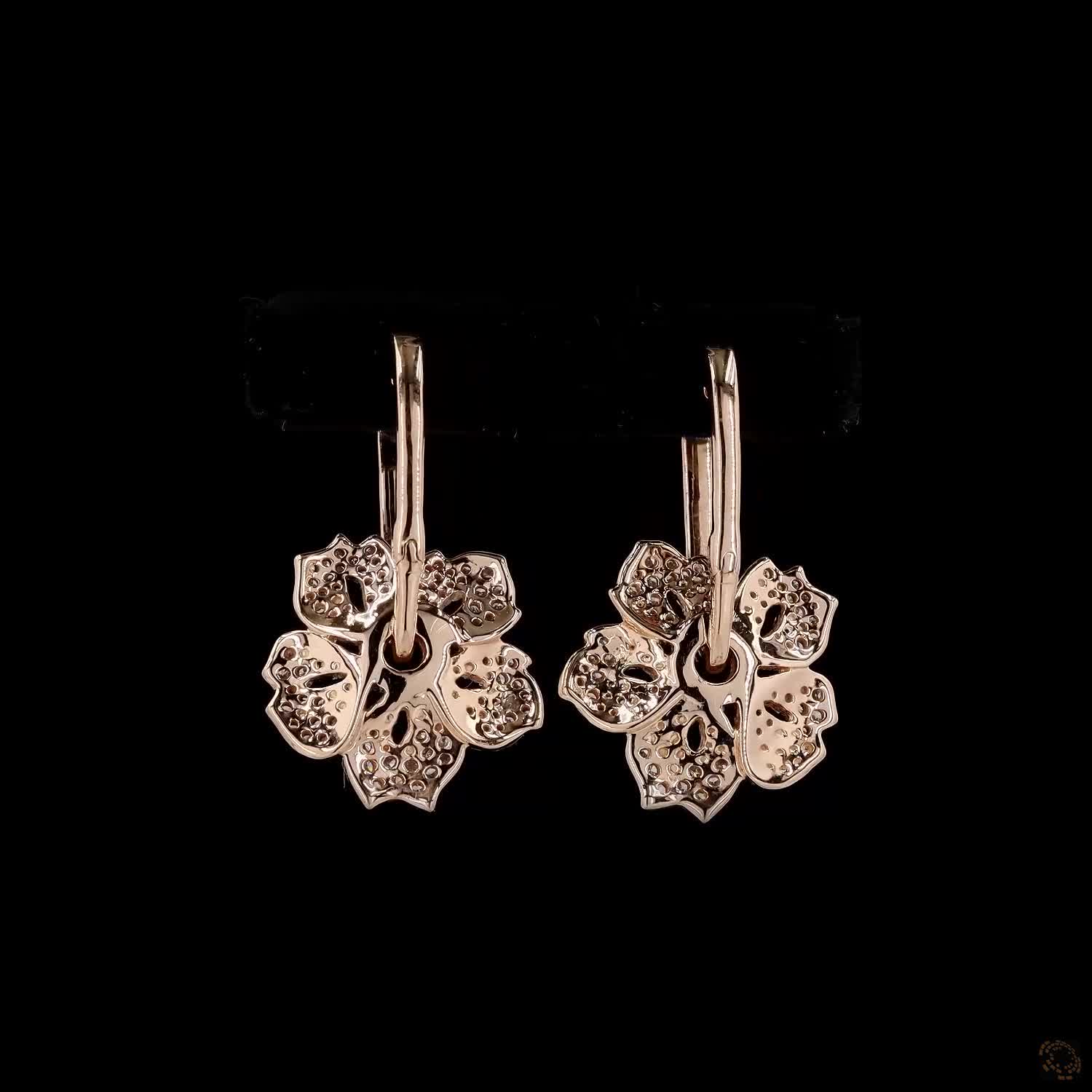 Blossoming Beauty: Sakura Flower Diamond Earrings