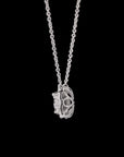 Awaken’s Bouquet: Cushion  Halo Diamond Necklace