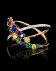 Spectrum Serenity: Rainbow Radiance Diamond Ring