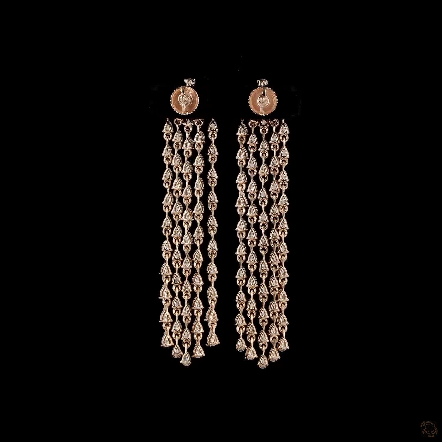 Dazzling Cascade: Long Danglers Diamond Earrings