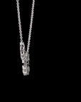 Awaken’s Monochrome Elegance: Diamond Sunflower Necklace