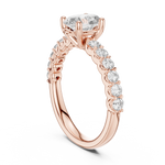 Gold 1Ct Half Eternity Oval Solitaire Lab Grown Diamond Alice Ring