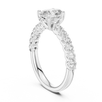 Gold 1Ct Half Eternity Oval Solitaire Lab Grown Diamond Alice Ring