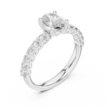 Gold 1Ct Half Eternity Oval Solitaire Lab Grown Diamond Alice Ring