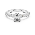 Gold 1Ct Half Eternity Oval Solitaire Lab Grown Diamond Alice Ring