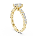 Gold 1Ct Half Eternity Oval Solitaire Lab Grown Diamond Alice Ring