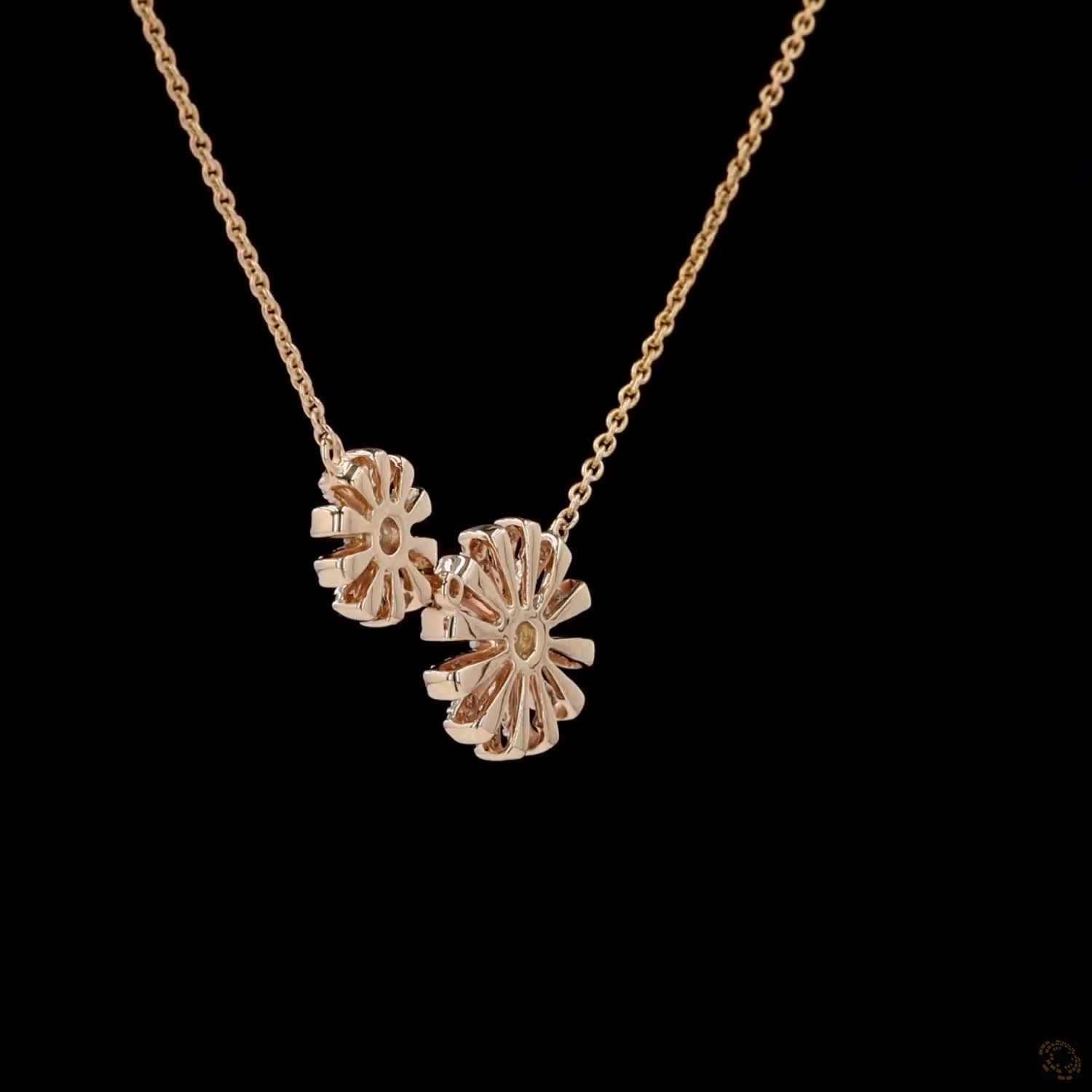 Awaken’s Sunflower Serenity:  Two-Tone Diamond Necklace