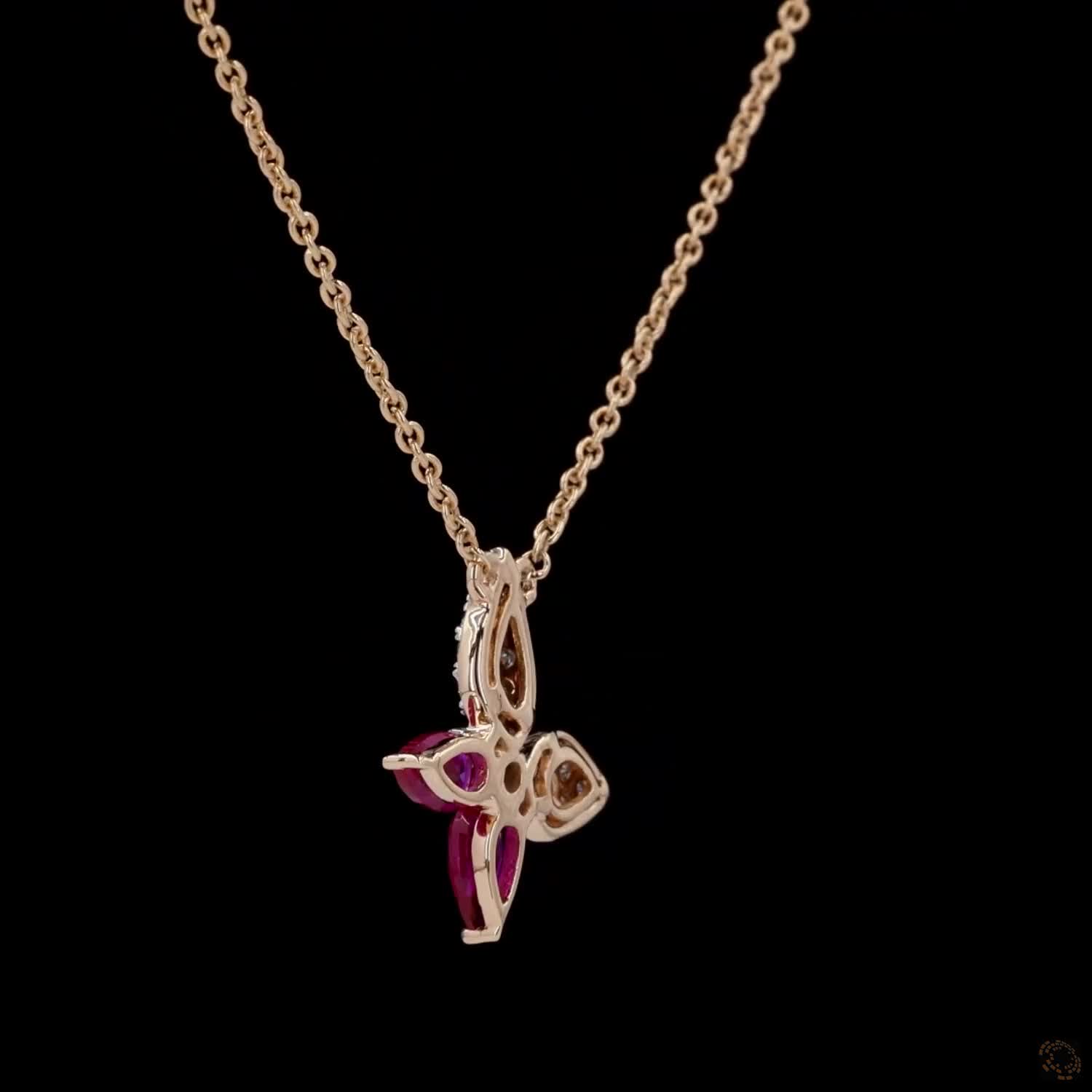 Awaken’s Dual Hue Flutter:  Butterfly Diamond Necklace