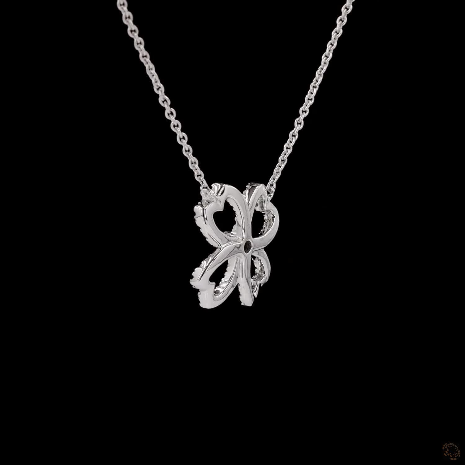 Heartfelt Luck: Two-Toned Four Leaf Clover Diamond Necklace