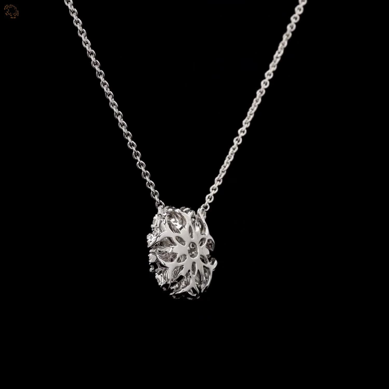 Awaken’s Sapphire Bloom:  Marquise Diamond Necklace