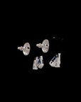 Blue & White 'X' Diamond Earring: Elegant Kiss