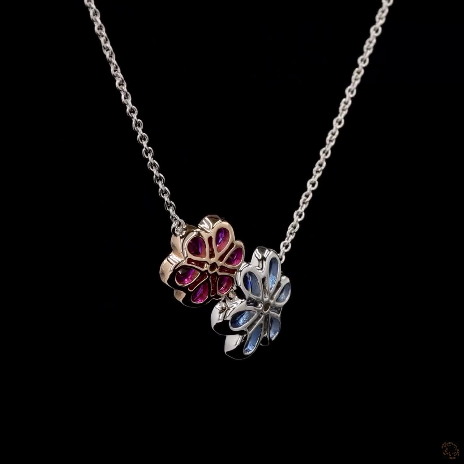 Awaken’s Sapphire Ruby  Radiance Diamond Necklace