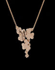 Enchanting Tri-Floral Elegance: Diamond Necklace